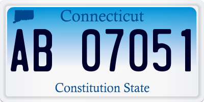 CT license plate AB07051