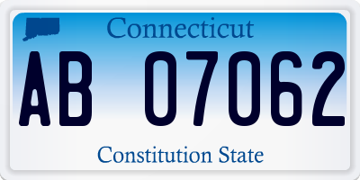 CT license plate AB07062