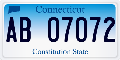 CT license plate AB07072