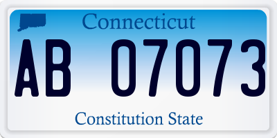 CT license plate AB07073