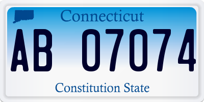 CT license plate AB07074