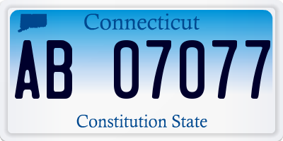 CT license plate AB07077