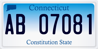 CT license plate AB07081