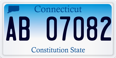 CT license plate AB07082