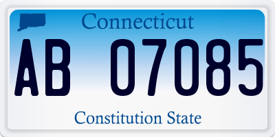 CT license plate AB07085