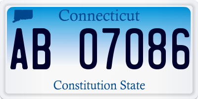 CT license plate AB07086