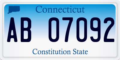 CT license plate AB07092