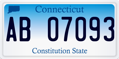 CT license plate AB07093