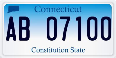 CT license plate AB07100