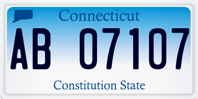 CT license plate AB07107