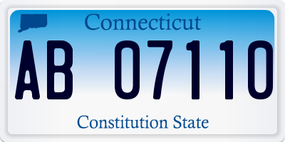 CT license plate AB07110