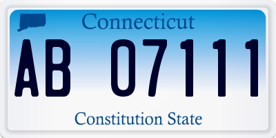 CT license plate AB07111