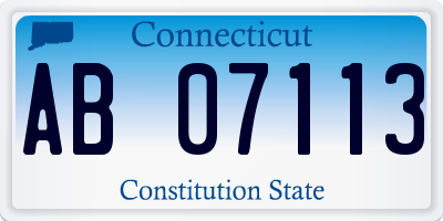 CT license plate AB07113