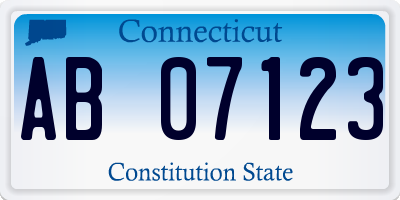 CT license plate AB07123