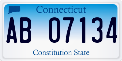 CT license plate AB07134