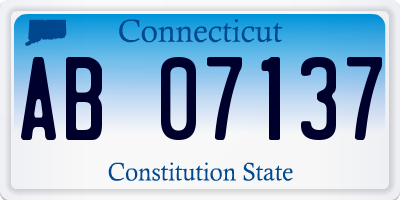 CT license plate AB07137