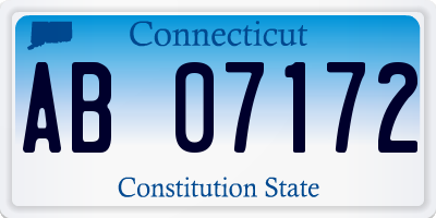 CT license plate AB07172