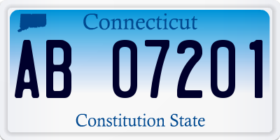 CT license plate AB07201