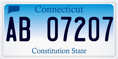 CT license plate AB07207