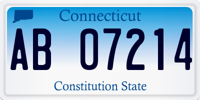 CT license plate AB07214