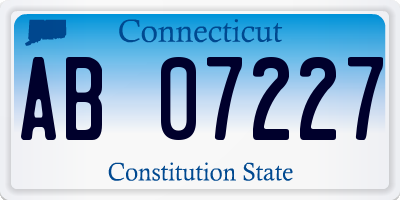 CT license plate AB07227