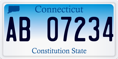 CT license plate AB07234