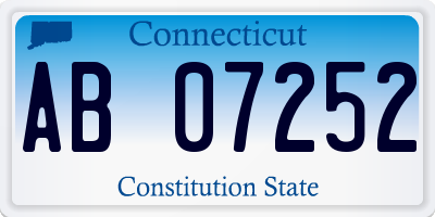 CT license plate AB07252