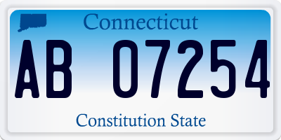 CT license plate AB07254