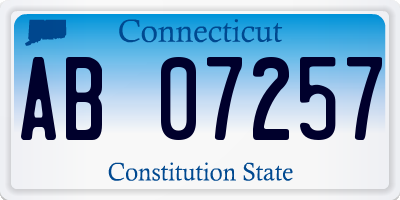 CT license plate AB07257