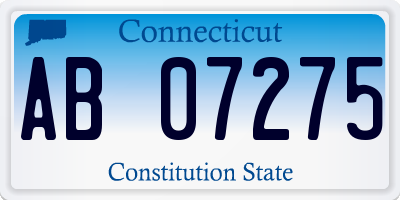 CT license plate AB07275