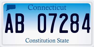 CT license plate AB07284