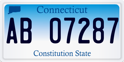 CT license plate AB07287