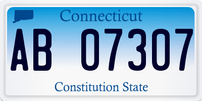 CT license plate AB07307