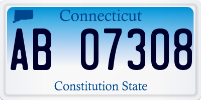 CT license plate AB07308