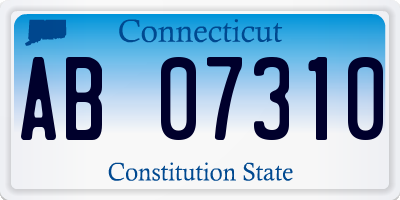 CT license plate AB07310