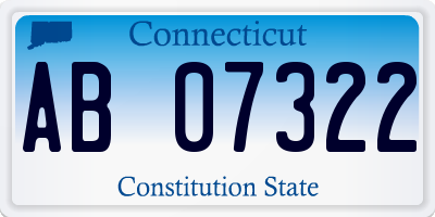 CT license plate AB07322