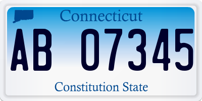 CT license plate AB07345