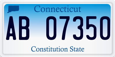 CT license plate AB07350