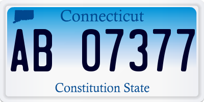 CT license plate AB07377