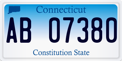 CT license plate AB07380