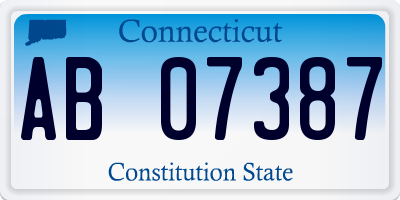 CT license plate AB07387