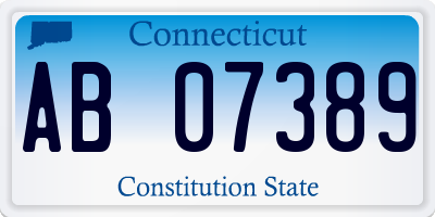 CT license plate AB07389