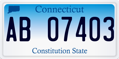 CT license plate AB07403