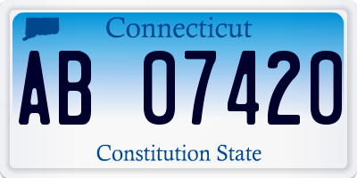 CT license plate AB07420