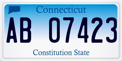 CT license plate AB07423