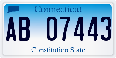 CT license plate AB07443