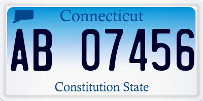 CT license plate AB07456