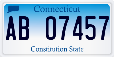 CT license plate AB07457