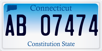 CT license plate AB07474