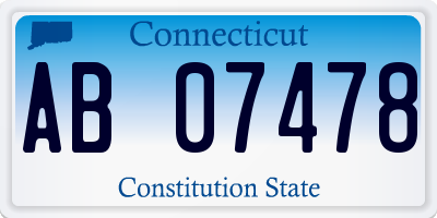 CT license plate AB07478